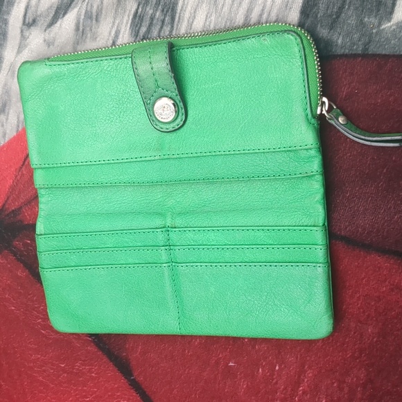 B Makowski Green Leather Wallet - Picture 5 of 12